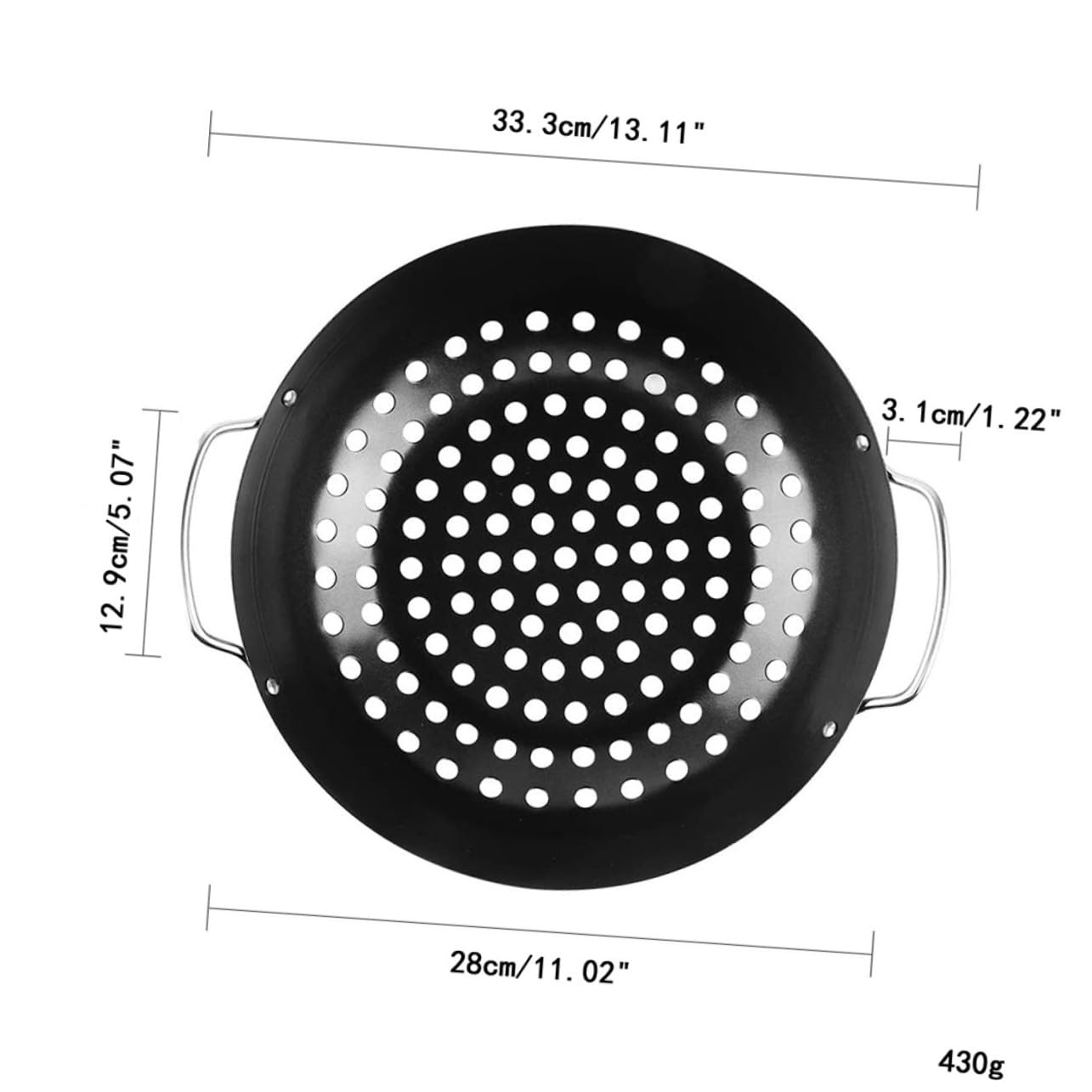 Mikikit Cestello Per Griglia Antiaderente e Wok Multifunzione Per Barbecue, Accessorio Pratico Per Grigliate All'aperto e Buffet, Resistente e Facile Da Pulire