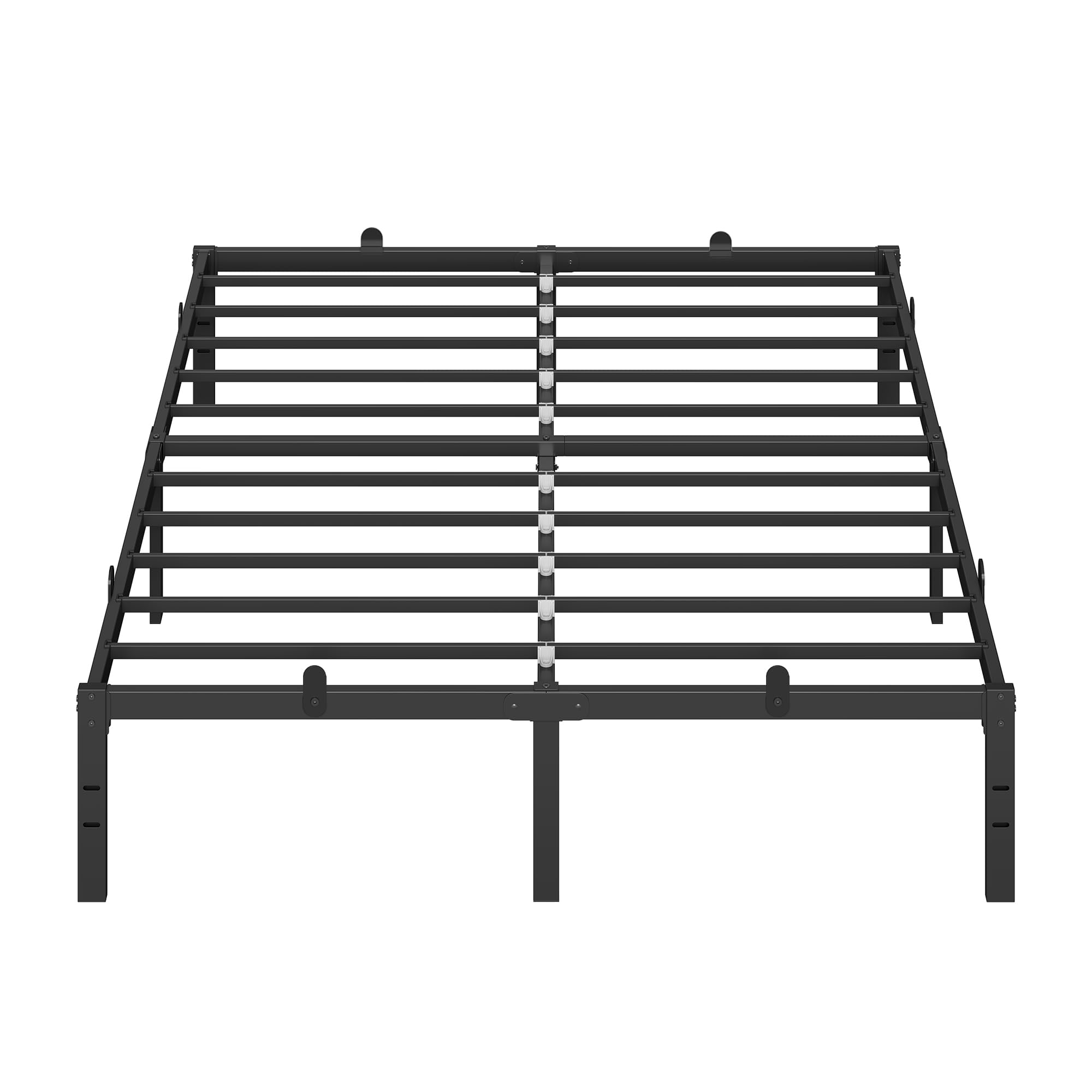 VASAGLE Doppelbettgestell, Bett, 140 x 200 cm, Metallbett, Bettrahmen, Unterbettaufbewahrung, modern, Gästebett, einfacher Aufbau, tintenschwarz RMB134B01