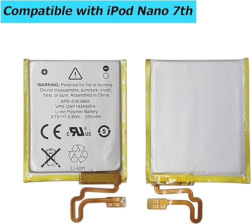 Miniatura 3 de 616-0640 616-0639 Batería de repuesto compatible con iPod Nano 7, iPod Nano 7th, iPod Nano 5th16G, A1446 con kit de herramientas