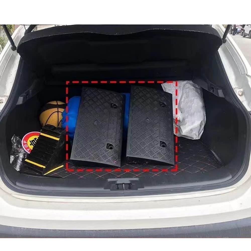Rampa para silla de ruedas, rampa portátil de goma resistente con superficie antideslizante, adecuada para altura de 7 pulgadas