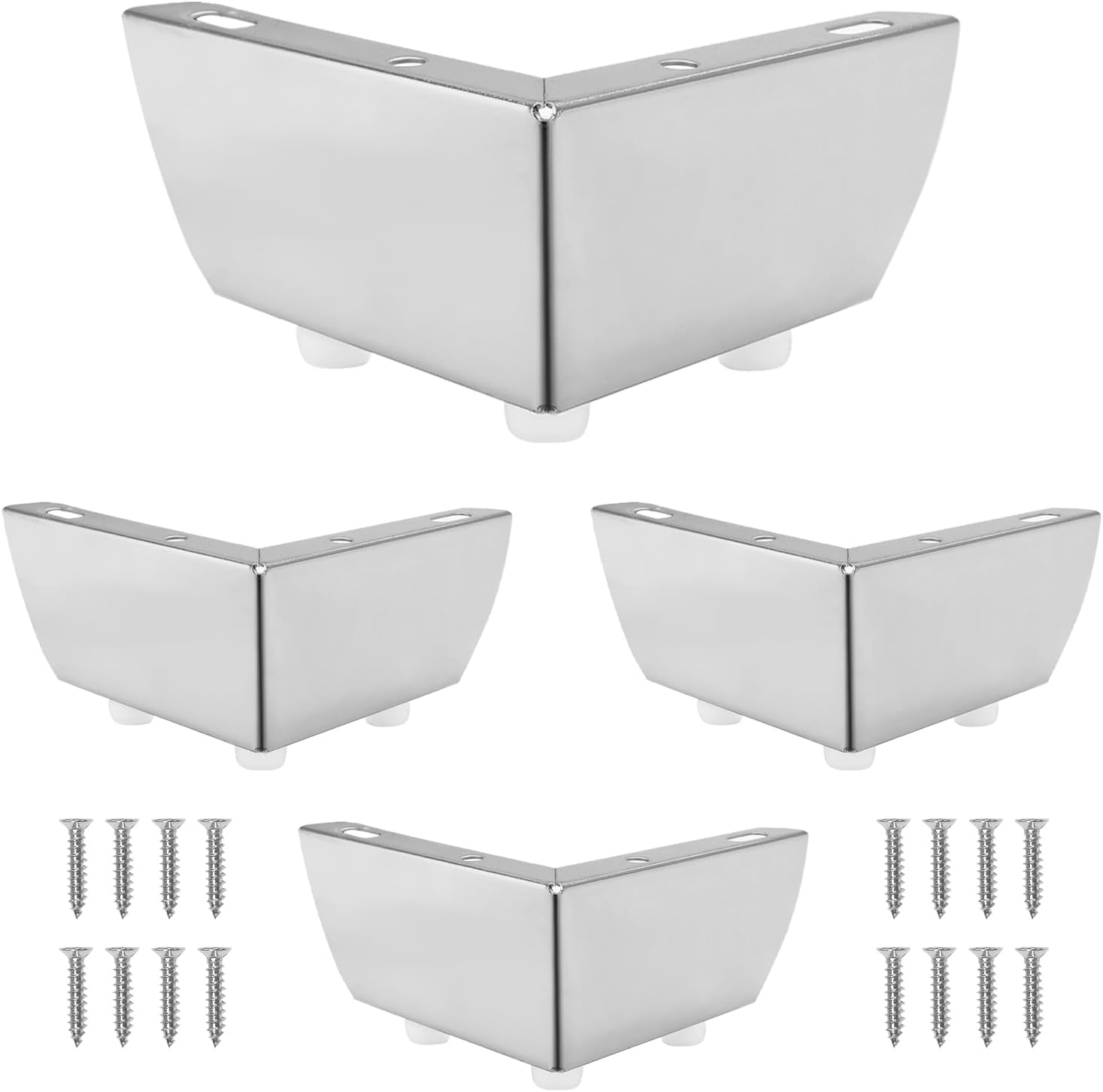 Murtenze 2 Inch Furniture Legs, Gold Metal, Set of 4 | Sofa Legs with Mounting Screws, Table Legs Metal Cabinet Chair Risers, Sturdy DIY Replacement Legs