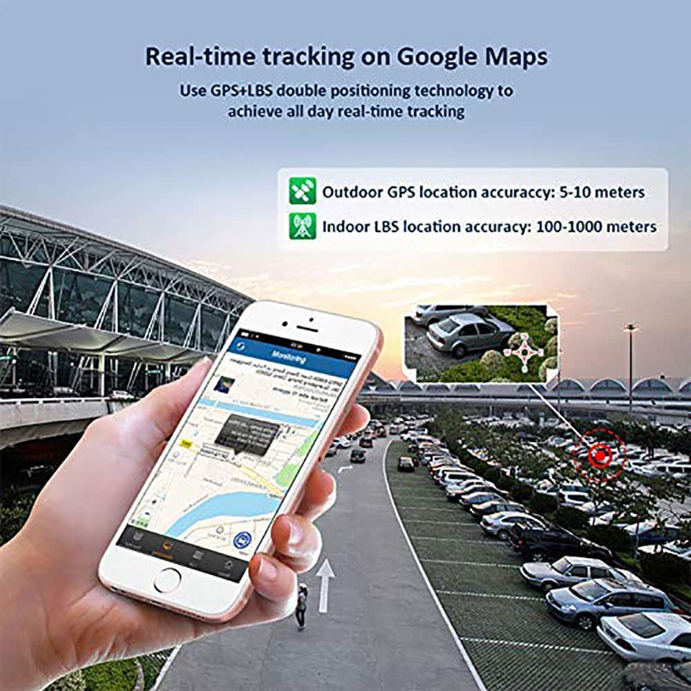 TKMARS Localizador GPS para Coche, Alarma Moto, Mini Rastreador GPS Alarmas Múltiples Antirrobo Puede ser Utilizado en Coche, Anciano, Niños, Mascota,Impermeable, con Imán,Electric - Fence