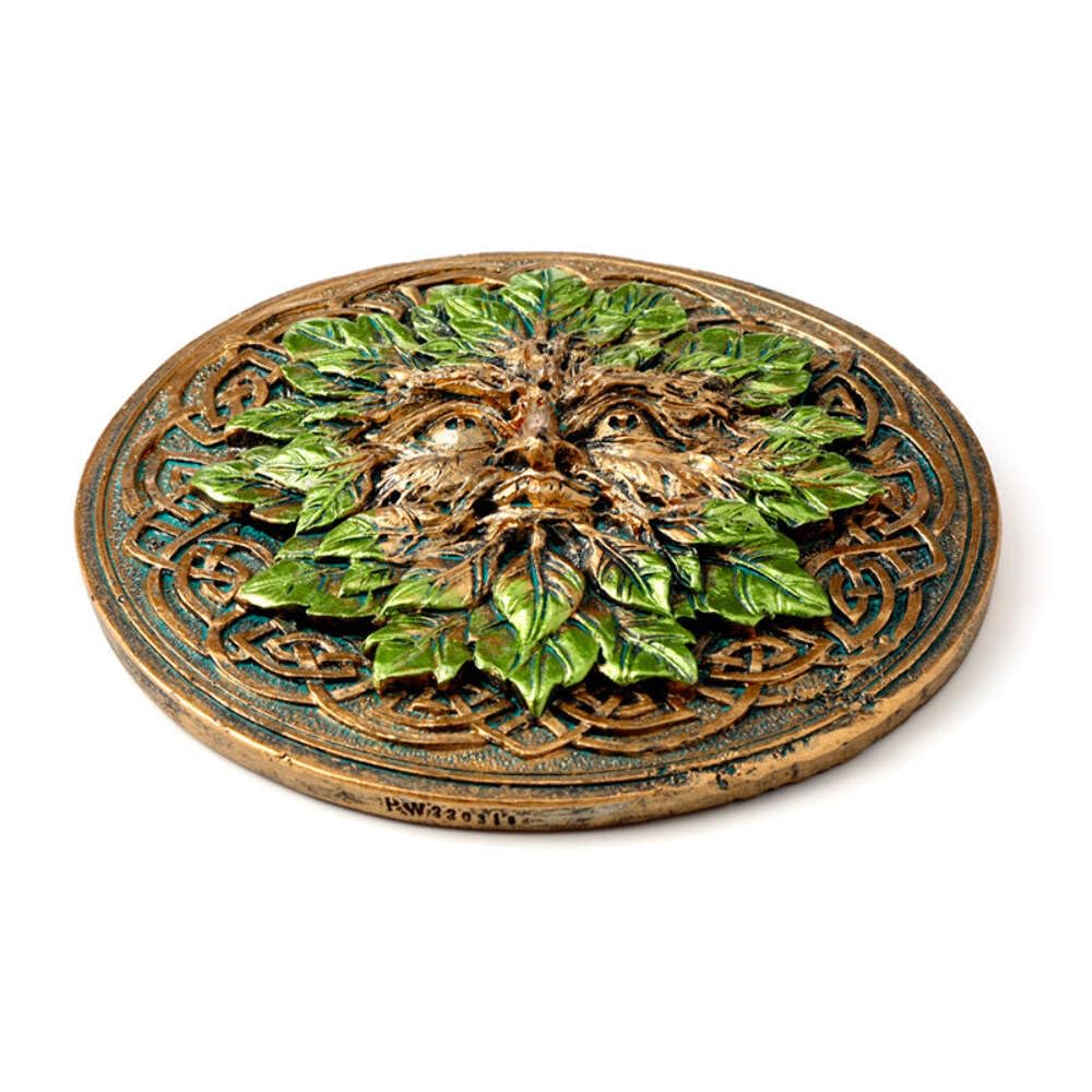 Puckator Men's Greenman Round Ashcatcher Incense Burner - Zen Meditation Gifts - Incense Holders For Cones Sticks - Spiritual Gifts - Incense Burner - Gifts For And Wo