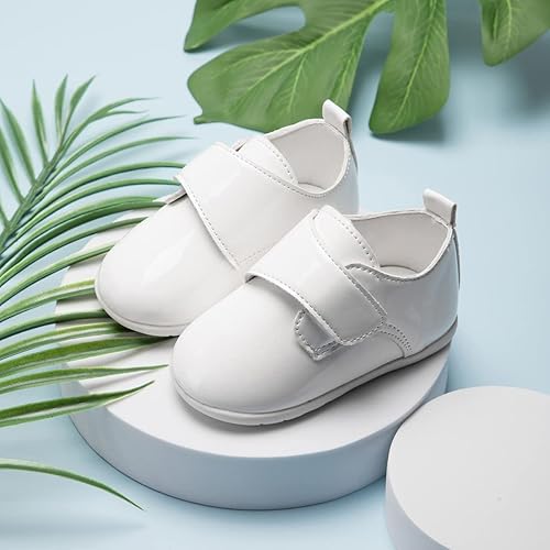 Miniatura 6 de ohsofy Zapatos Oxford para bebé niño de PU Cuero Mocasines con suela de goma y suave para vestido de boda Zapatos para caminar para bebé niña