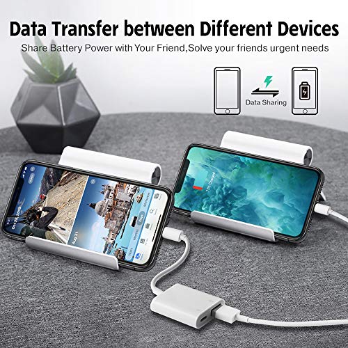 USB Camera Adapter, USB Female OTG Adapter Compatible with iPhone/iPad, Portable USB Adapter for iPhone with Charging Port, iPad to USB Adapter No Application,Support card reader Plug and Play (White)