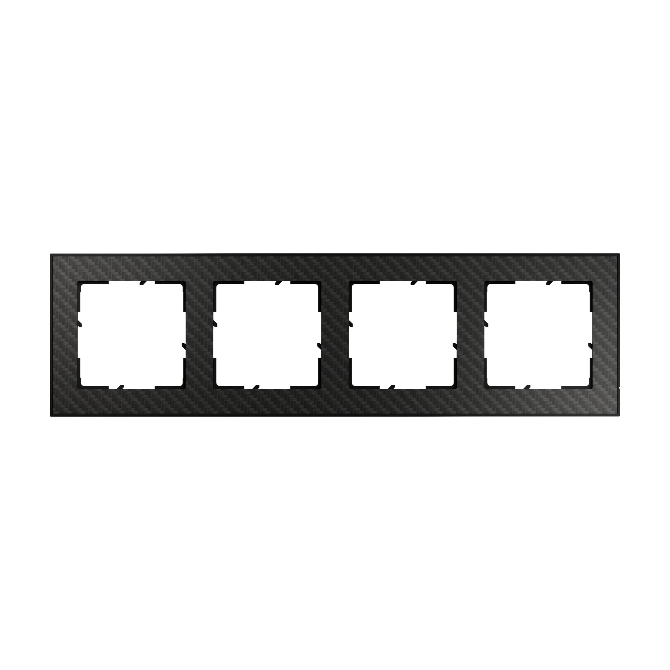 Plaque quadruple Legrand Seano+ carbone pour salon et cuisine moderne