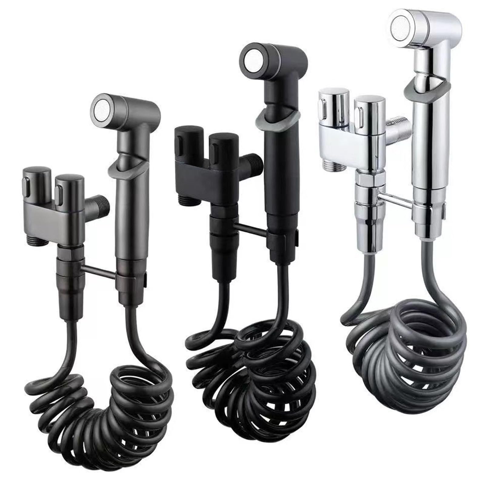 MUZIT Válvula, aleación de zinc ángulo montaje en pared inodoro bidé rociador conjunto en dos hacia fuera limpieza de agua para accesorios de baño