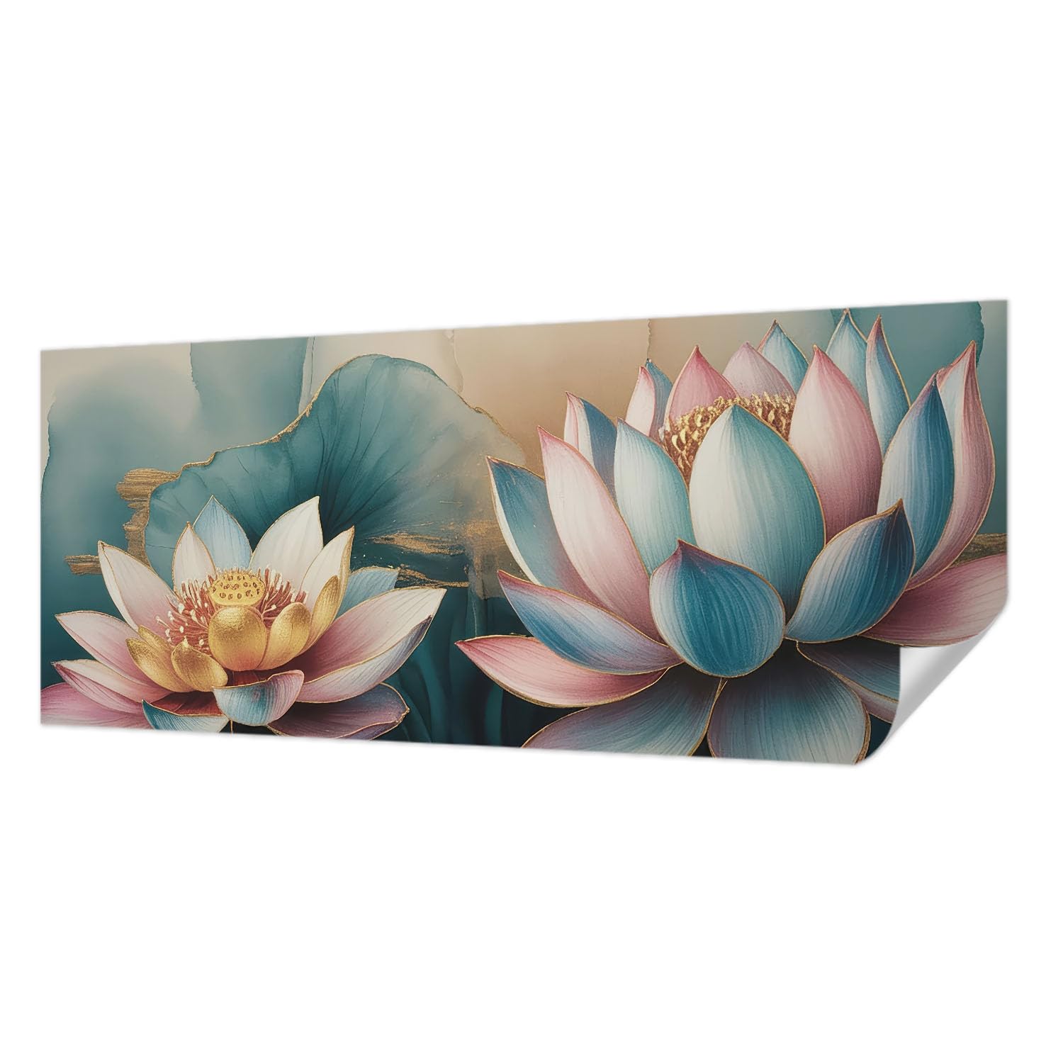 Papier peint adhésif motif lotus pour salon et chambre moderne