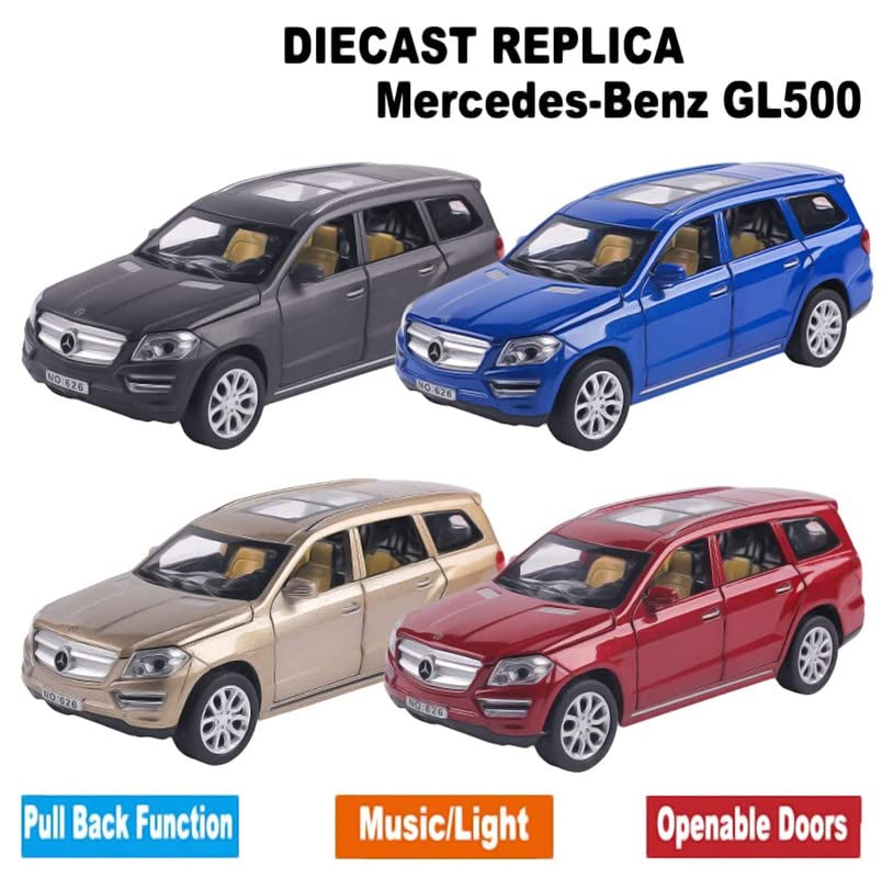 Image of Metal Pull Back Diecast Car 1:32 Mercedes Benz Gl500 Pull Back Car Model With Sound Light Boys Gifts Toys For Kids?Pack Of 1?,Multicolor