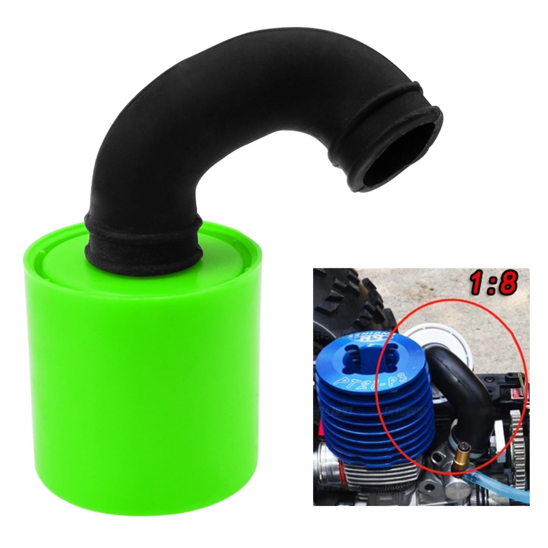 Dantenron 1/8 RC Car Plastic Air Filter Cleaner with Element Sponge Fit SH.28 Engine Upgrades Part For 1:8 RC Nitro Monster Trucks Off Road Buggy Cars