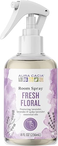 Aura Cacia Spray para Ambiente Floral Fresco 8 fl. oz. - Aroma Ligero, Sin Fragancias Sintéticas