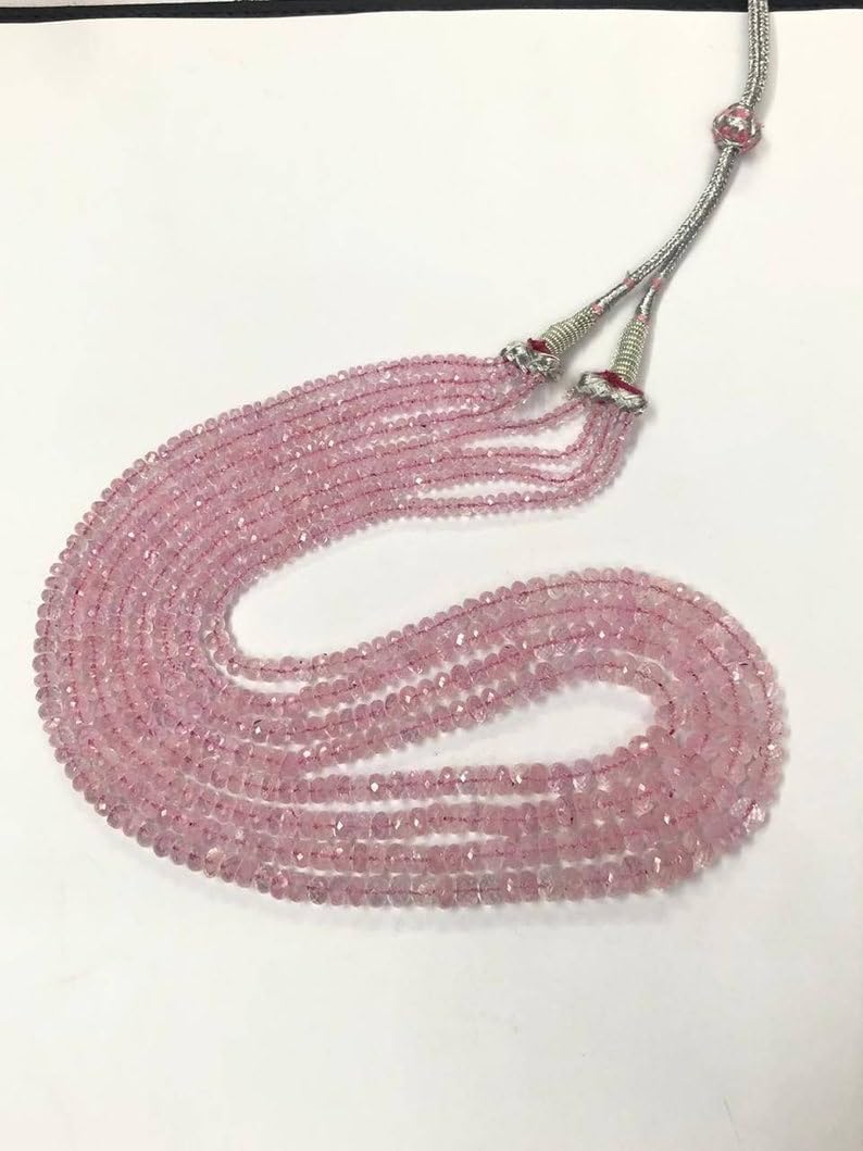 Perles en morganite naturelle à facettes de qualité supérieure pour bijoux d'exception