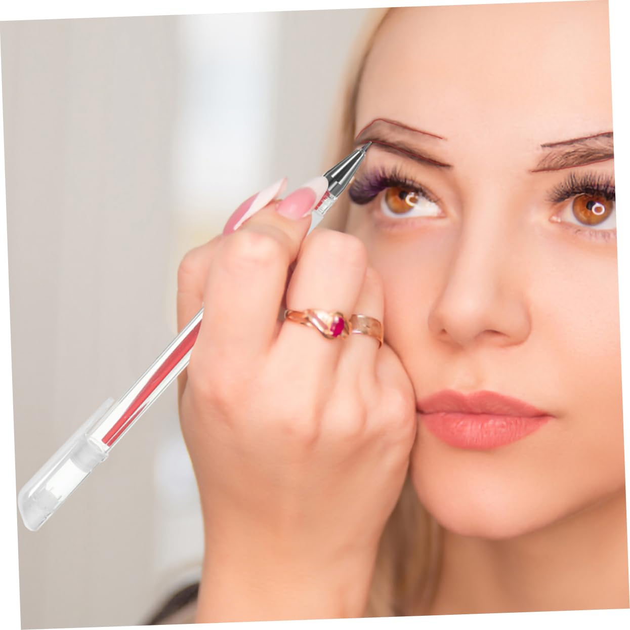 10pcs Eyebrow Positioning Pens Precision Marking Tools for Eyebrow Mapping Surgical Use and Tattoo Positioning Lightweight and Easy to Grip
