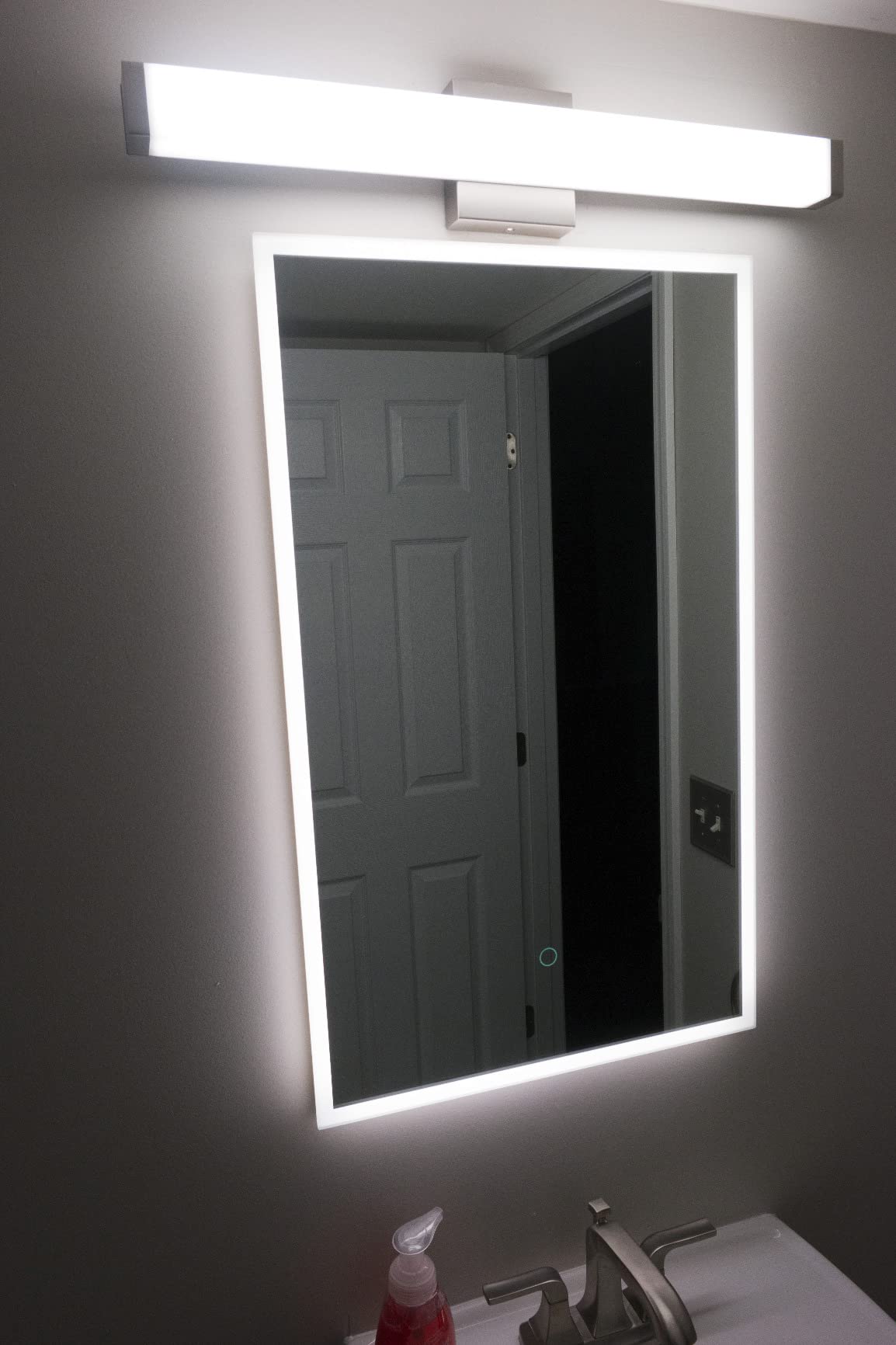 11/mo Finance YHTlaeh Bathroom Vanity Light Brushed Nickel Square LED 24 inch 14W 4000K