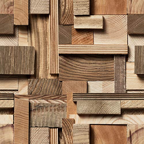 Image of DWELLSINDIA Natural 3D Wood Self Adhesive Wallpaper Waterproof, Scratch Resistant, Laminated 41cm x 244cm