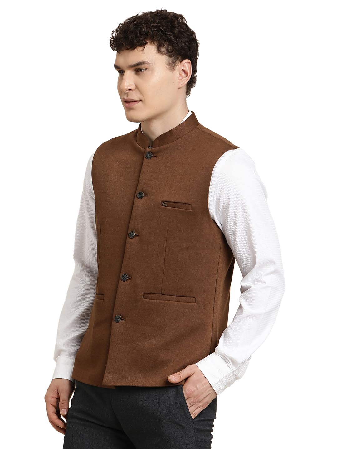 turtle Men Knitted Solid Party Nehru Jacket||Ethnic Jacket-picture-24