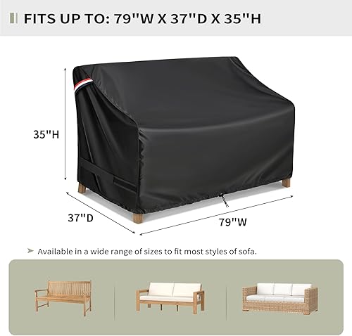 Miniatura 2 de KylinLucky Fundas de sofá para muebles de patio, 79 pulgadas de ancho x 37 pulgadas de profundidad x 35 pulgadas de alto, impermeable, para