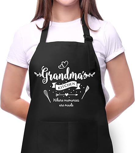 Delantales divertidos para la abuela y mujer, delantal ajustable de cocina con bolsillos para cocinar, cumpleaños, día de la madre, regalos de