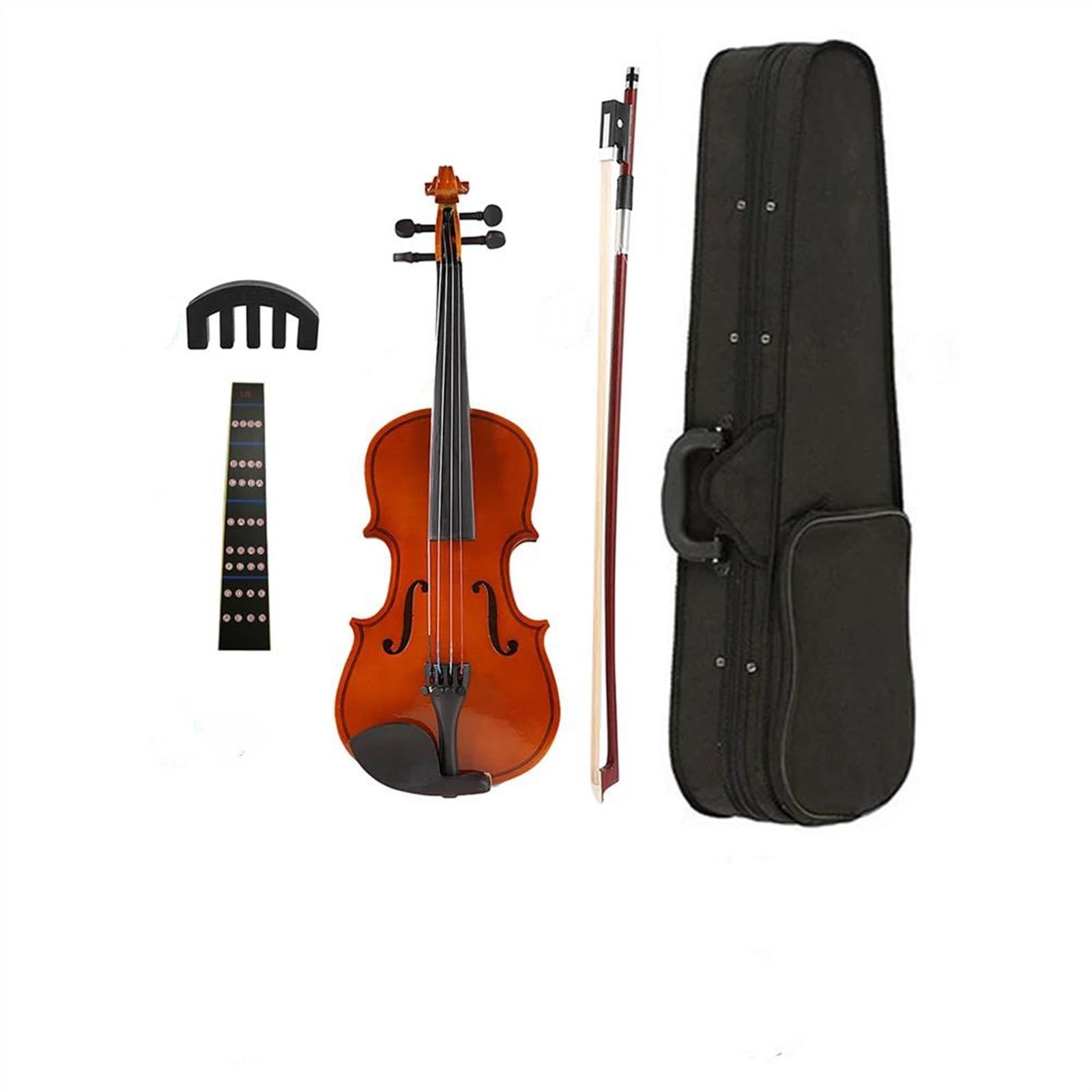 Violine 4/4 Violine Professionelle Massivholzvioline Mit Tragebox(Brown)