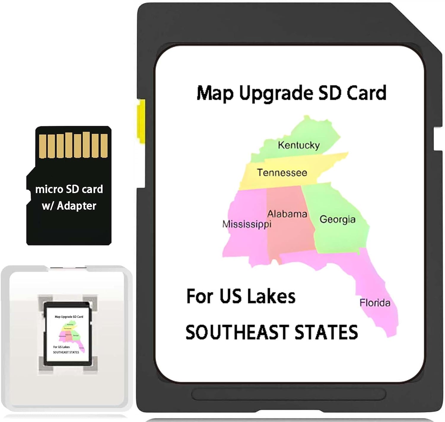 Map SD Card for Fish Finders, Update Southeast States Lakes fit for Helix G3/G3N