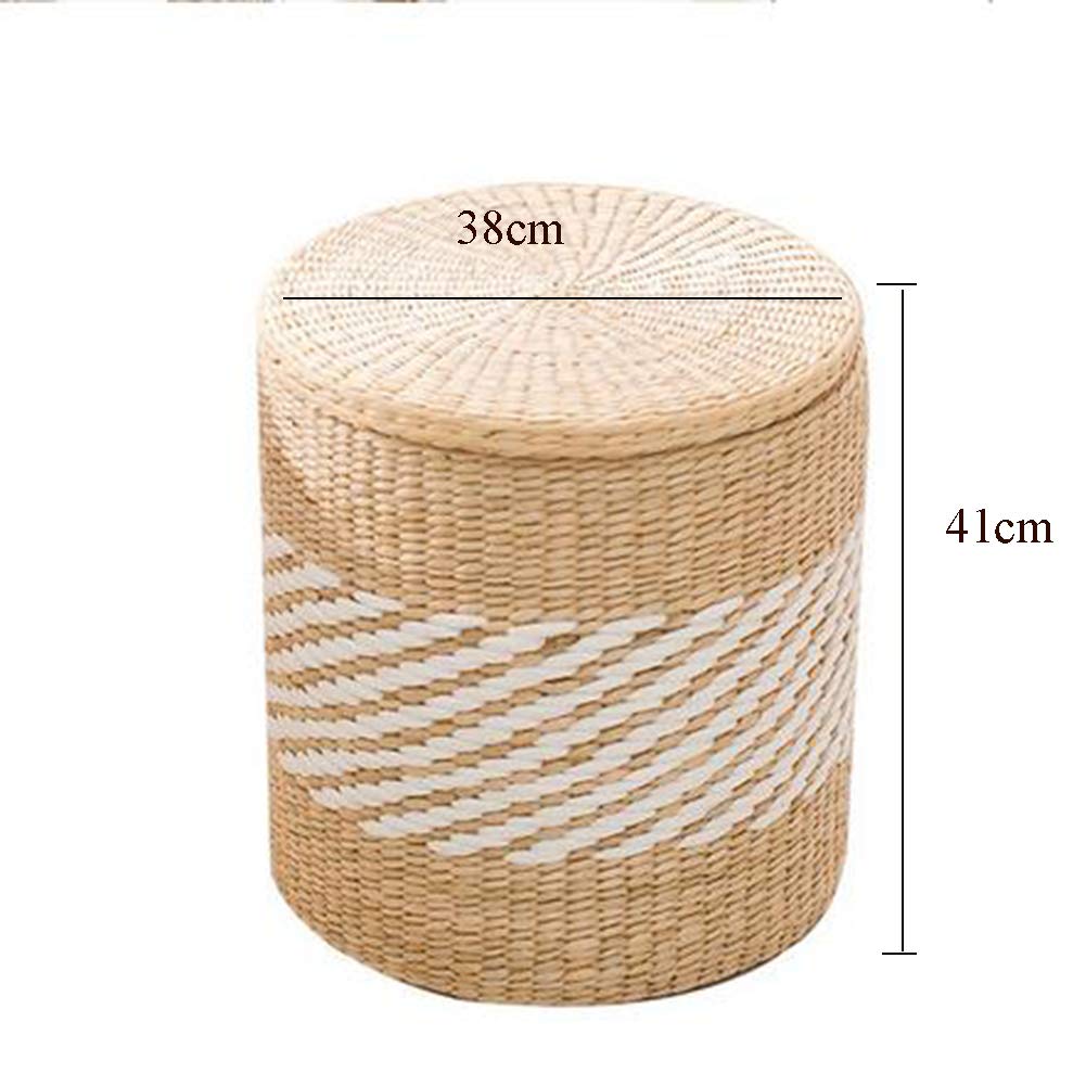 Handgefertigter Rattan-Fußhocker für Sommer, Freizeit und Make-up, einzigartiger Aufbewahrungshocker für Einweihungsgeschenk