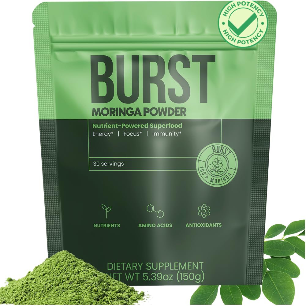 Moringa Burst — suplemento de folha de moringa orgânica em pó — 30 porções