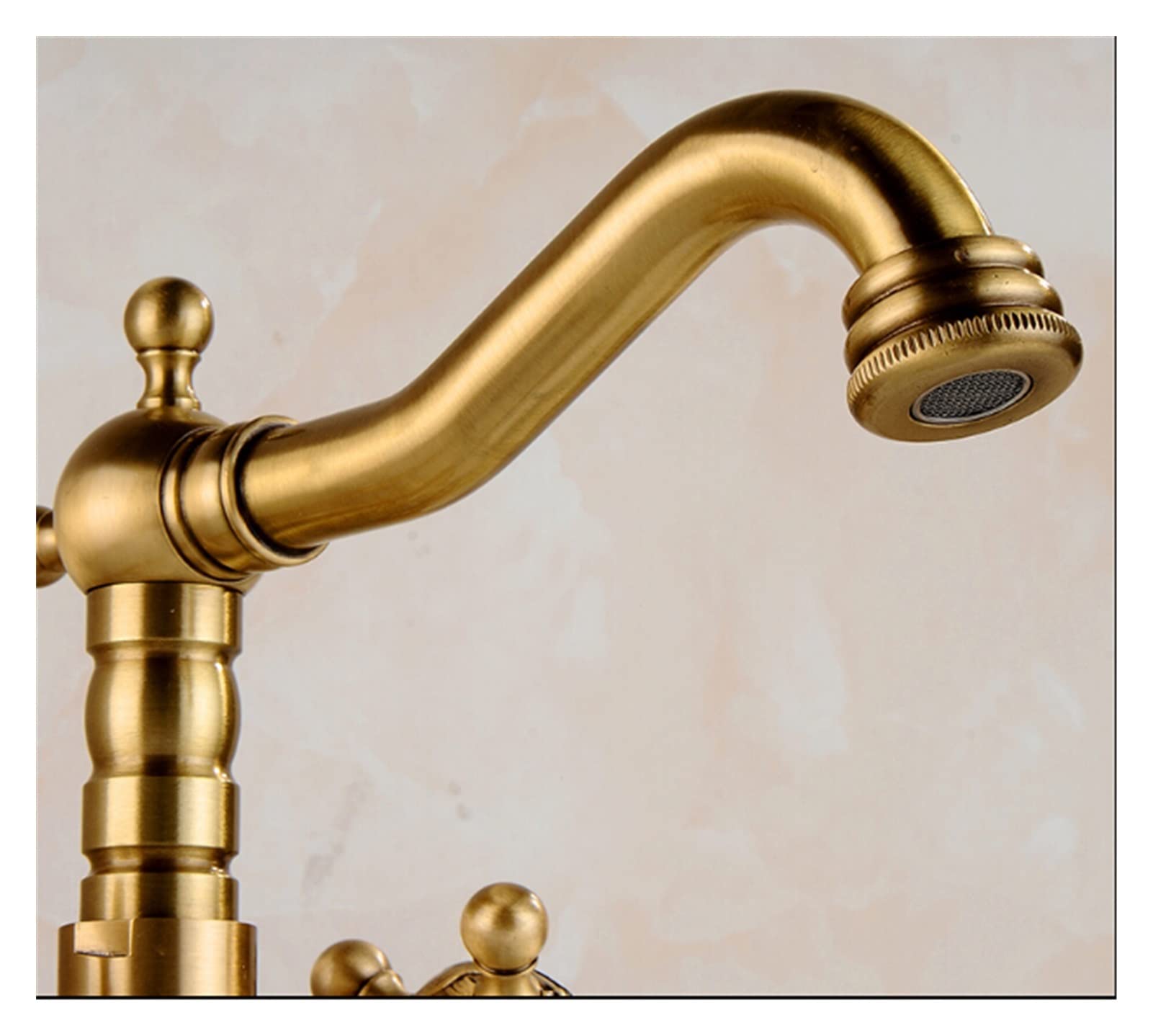 Elastyczny kran Obrotowy, Europejski styl Antique rzeźbione mosiężna bateria łazienkowa Hot and Cold Water Basin Faucet Pojedynczy uchwyt Tap