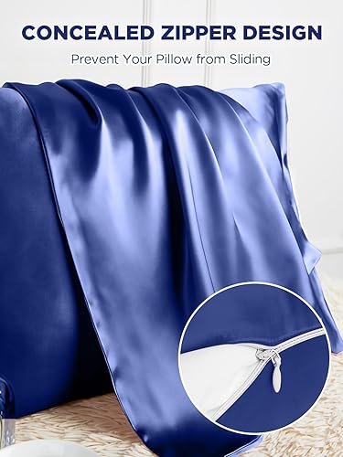 Miniatura 89 de Funda de almohada de seda de morera para cabello y piel, 22 Momme - Funda de almohada de seda natural con cremallera oculta, 6A, suave y lisa de una