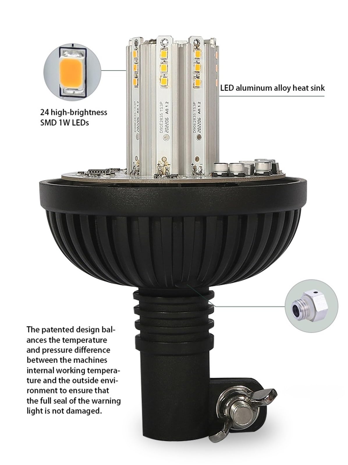 Luces de baliza giratorias estroboscópicas Intermitentes de Emergencia LED ámbar