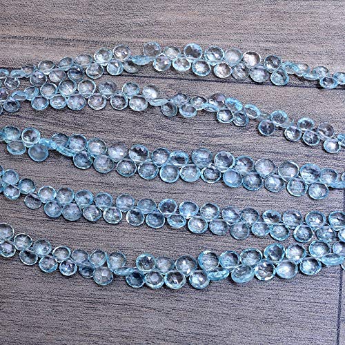 Perles briolette aigue-marine naturelles AAA+ authentiques sans éclats ni défauts