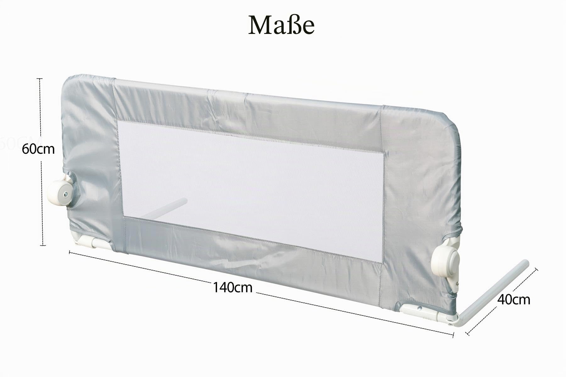 Safetots Extra Hohes Bettgitter Weiß, 140cm breit x 60cm hoch, Bettschutzgitter für Kleinkinder zur Sicherheit, sicheres Kindergitter für Betten