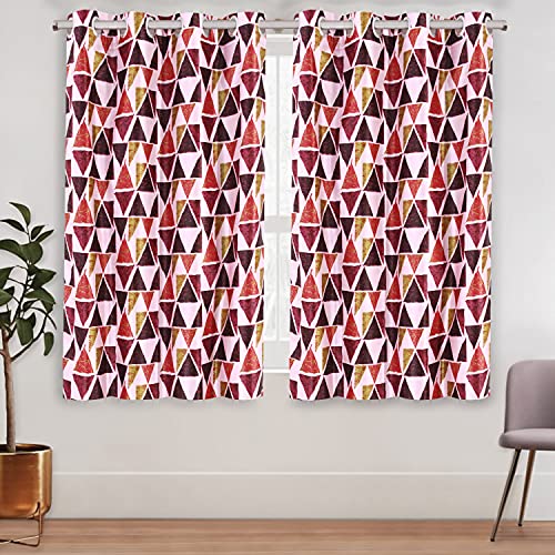 Image of Amazon Brand - Solimo Aria Polyester Curtain, Window, 5 feet (1.52 m), Maroon, Pack of 2