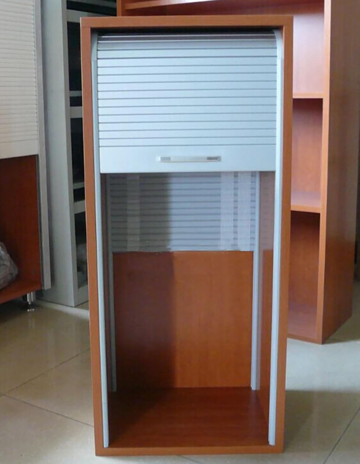 Foelanne W X H Accordion Folding Door Kit, Accordion Folding Pull Down Tambour Door Kit Cabinet Closet Appliance Garage 60X(50-120) Cm(60X110cm)