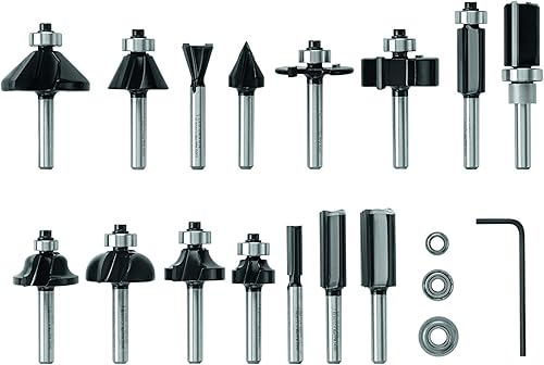 Miniatura 6 de Bosch Herramienta de enrutador, Colt 1 caballos de fuerza 5.6 Amp Router electrónico de palma de velocidad variable PR20EVS y BOSCH 15 piezas