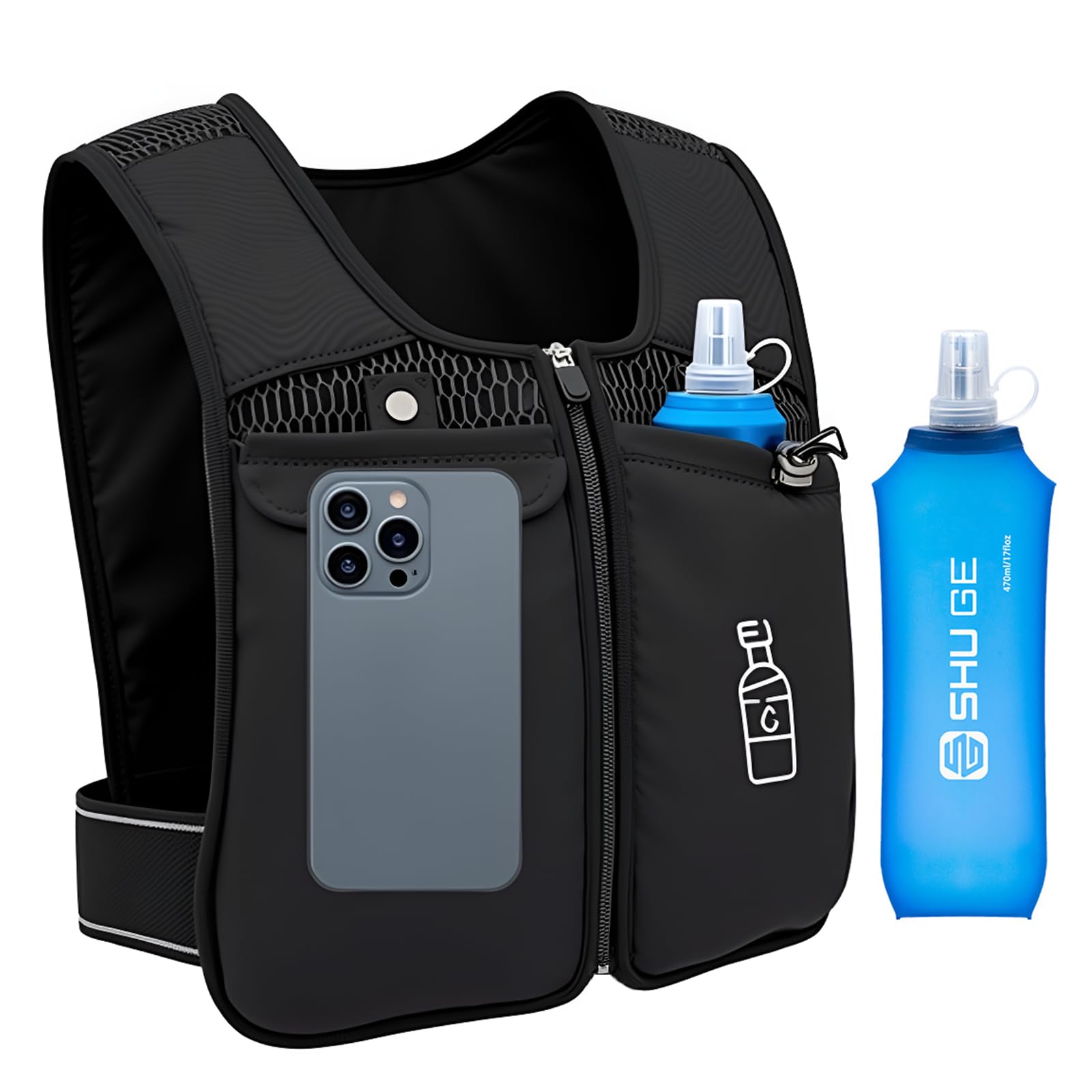 Running Vest,Lightweight Adjustable Chest Pack With Pistol Holster