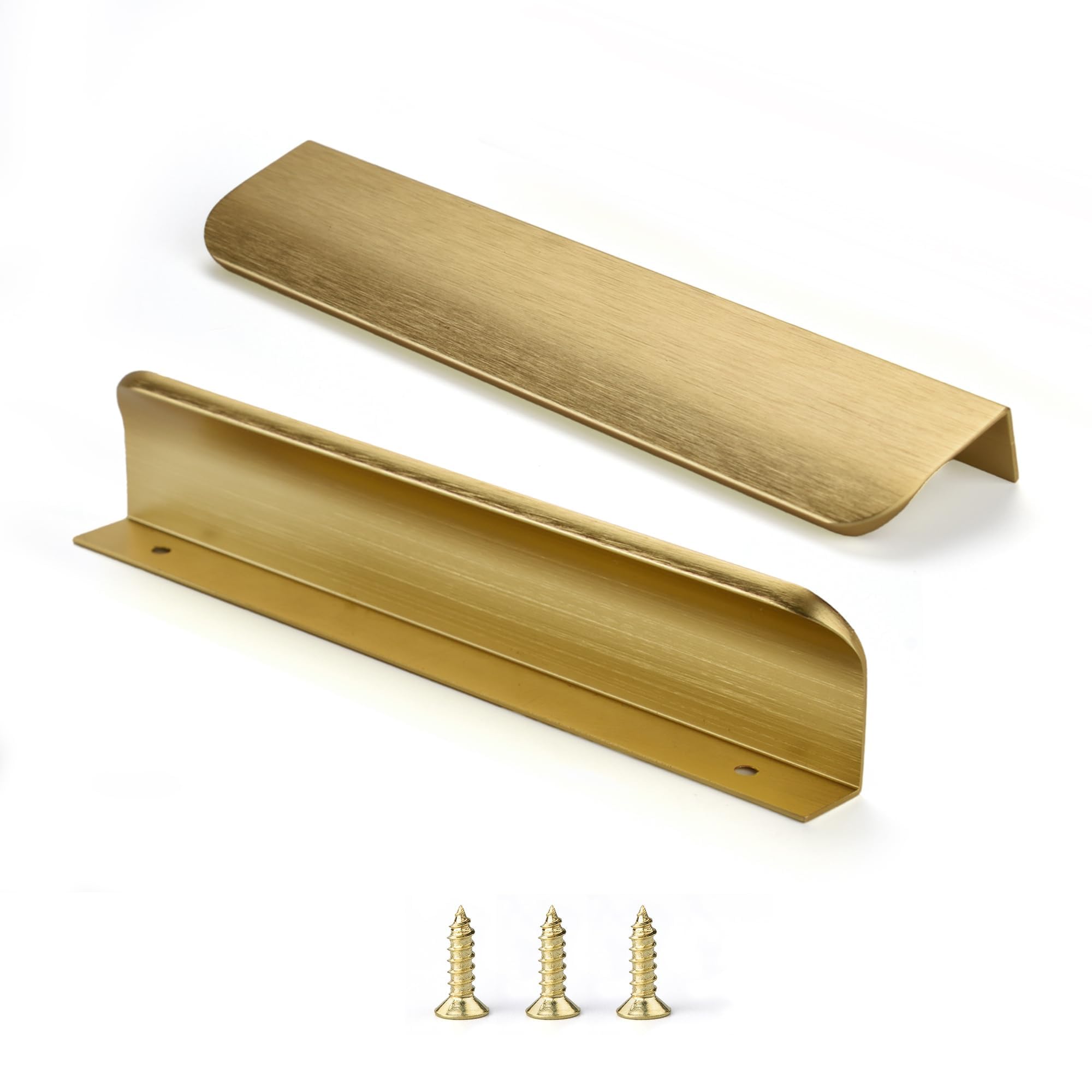Poignée de tiroir plate laiton brossé 200mm pour relooker vos meubles de cuisine facilement