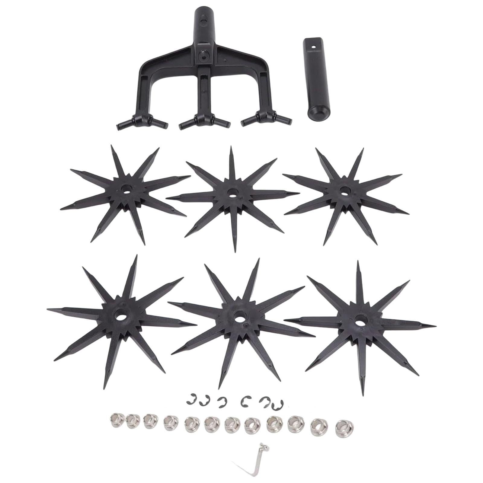 Garden Soil Scarifier Rotary Cultivator Lawns Rippers 2 in 1 Ventilated Tiller for Efficient Soil Plowing