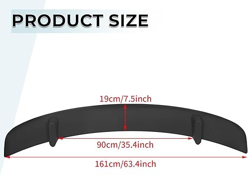 Miniatura 7 de Kojem Alerón trasero negro compatible con Dodge Charger 4DR Sedan Factory Style 2011-2023