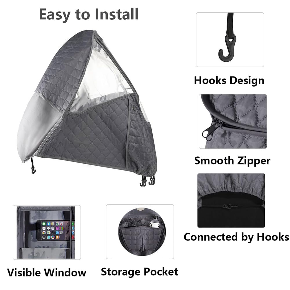 Baby Stroller Cold Weather Shield Winter Universal Windproof Stroller Rain Cover Protection Travel Baby Pram Rain Cover Pushchairs Accessories Dust Snow Protection Weather Shield for Outdoor