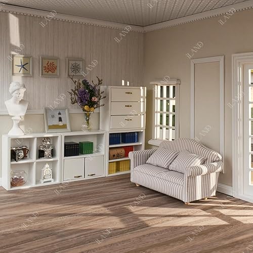 Miniatura 8 de iLAND Accesorios para casa de muñecas en miniatura a escala 112, adornos de casa de muñecas de madera y zócalo y cornisa de moldura de 17 pulgadas