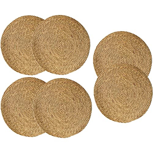 Woven Linen Insulating Kitchen Placemats x 6 - 30cm - Image 2