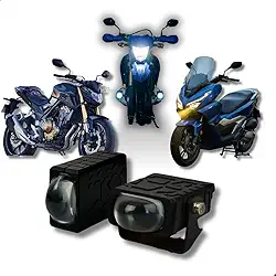 Par Farol de Milha LED Bicolor Universal Moto – 3800 Lúmens, Branco e Amarelo, 30W, Instalação Fácil, Alta Potência