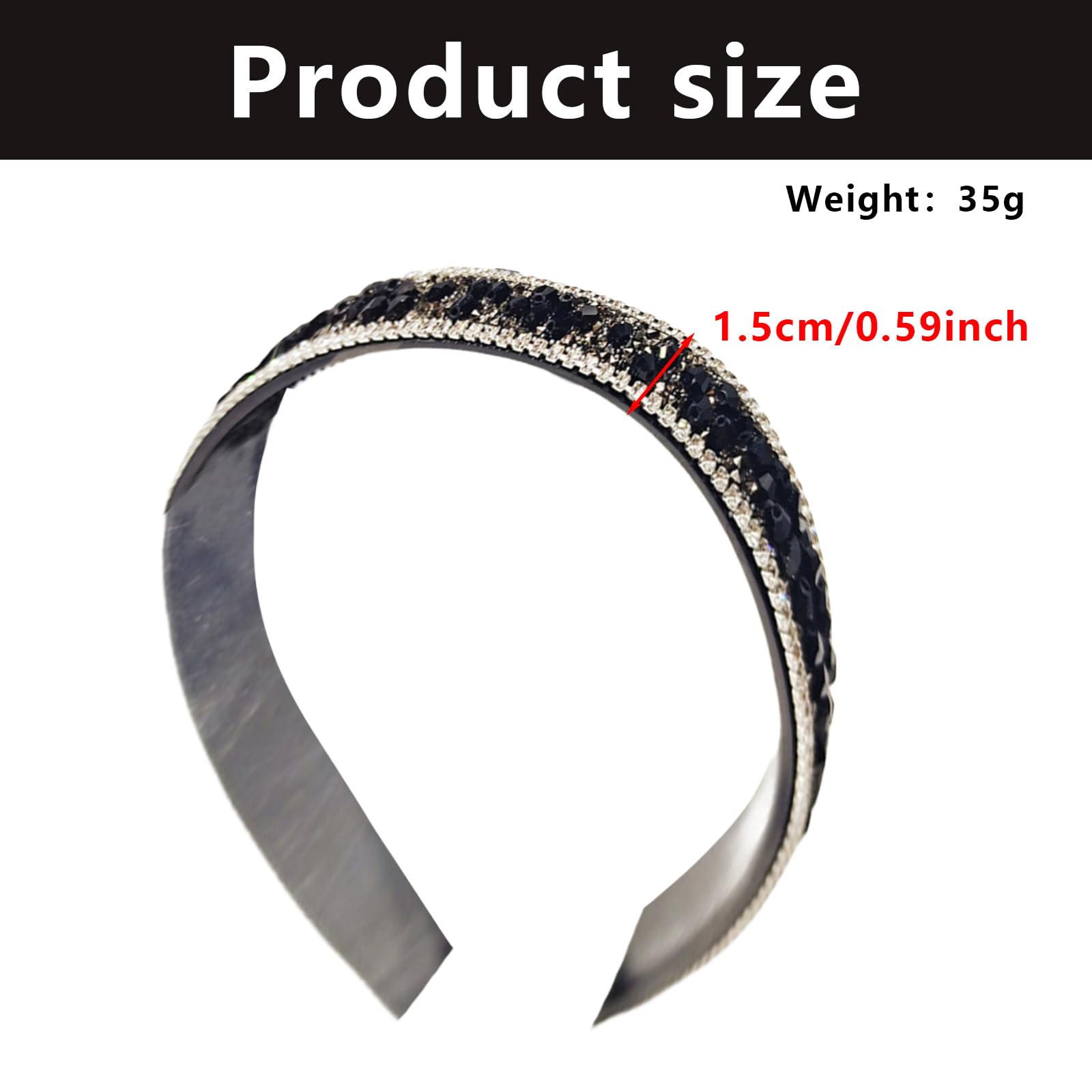 Traziewell Headbands Pearl Headband Fashion Hairband Bridal Headpiece Black Pearl Headband for Women 2221 - Image 3