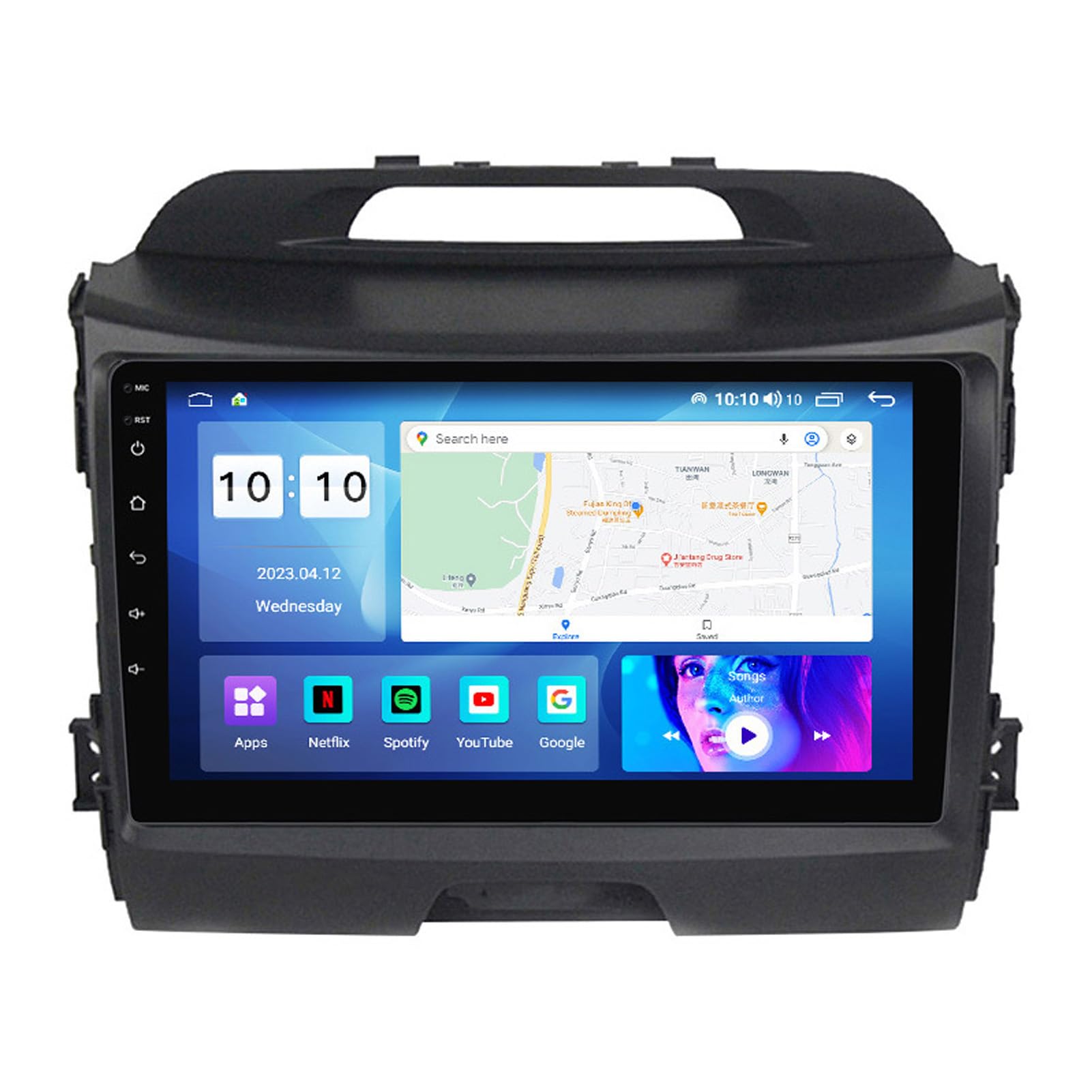 Android 12 Voiture Navigation Écran 9 Pouces GPS Bluetooth 5G WiFi 4G LTE pour KIA Sportage