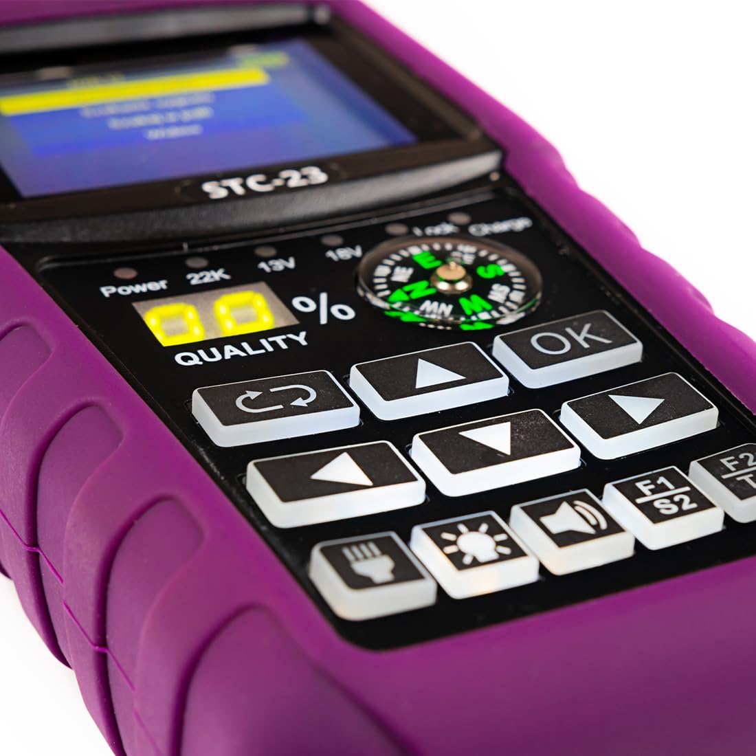 Spacetronik Combo Sat Finder Messgerät Digital für DVB-S/S2 DVB-T/T2 DVB-C | Satelliten Finder mit 2,4" TFT LCD Display, Compass, Spectrum Analyzer, DiSEqC Unicable