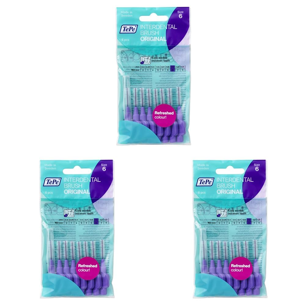 TePe Interdental Brush, Original, Yellow, 0.7mm/ISO 4, 8pcs, efficient Cleaning Between Teeth, Plaque Remover and Dental flosser for Small Gaps — view 16