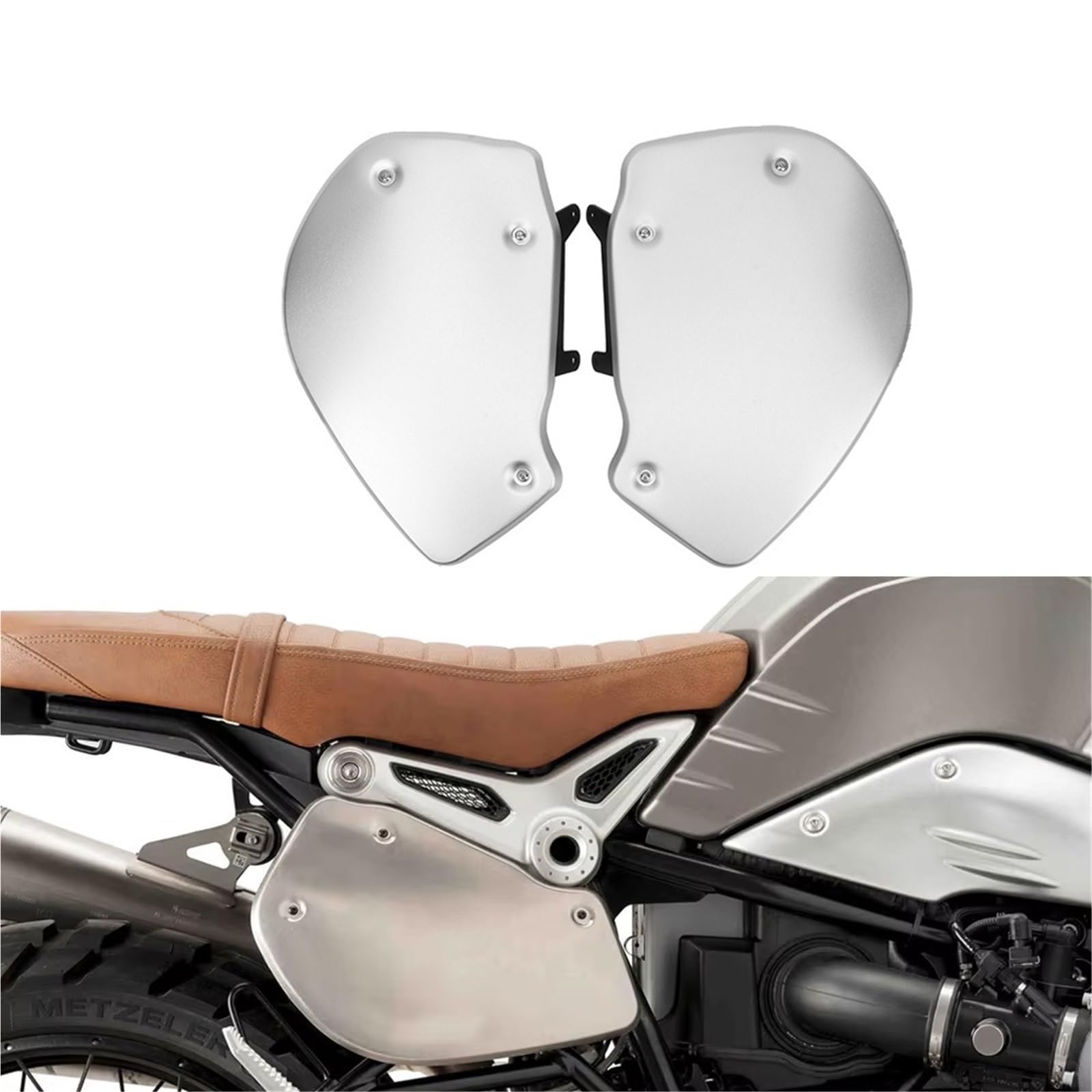 Motocykl Przednia Osłona Chłodnicy Boczne panele motocyklowe, rama błotnika pasujące do BMW R NINE T NINET R9T Rninet Scrambler Racer Pure Urban G/S 2014-2023(One pair Black)