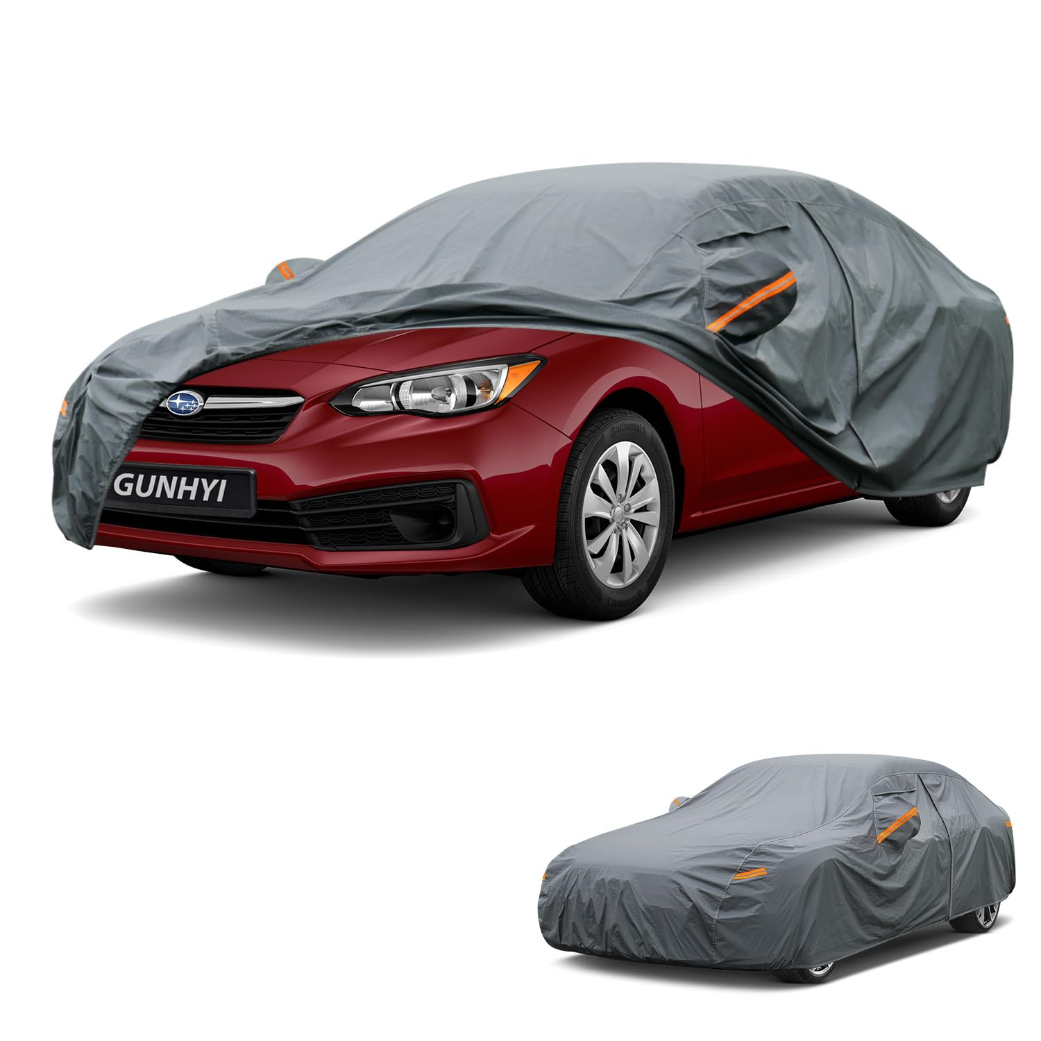 GUNHYI Premium Car Cover Custom Fit Subaru Impreza Sedan, 16 Layers Heavy Duty Car Cover Waterproof All Weather with Zipper Door for Sun Rain Snow Dust Uv Protection