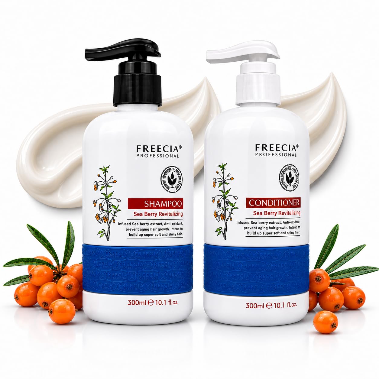 Freecia Professional Sea Berry Revitalizing Shampoo & Conditioner Combo 300 ML Sea Berry Anti-Oxidant | Prevent Aging Hair Growth | Intend to Build Up Super Soft And Shiny Hair for Unisex-image-33