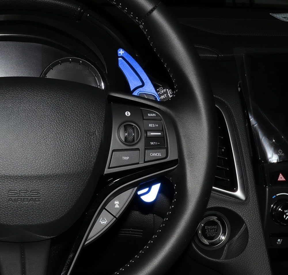 iJDMTOY Sports Blue CNC Billet Aluminum Larger Paddle Shifter Extensions Compatible with Honda Accord Civic Insight CR-V, Compatible with Acura 2009-2014 TL